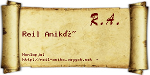 Reil Anikó névjegykártya